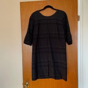 J Crew Black Flutter Sleeve Eyelet Dress